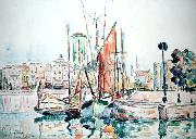Paul Signac La Rochelle - Boats and House Sweden oil painting artist